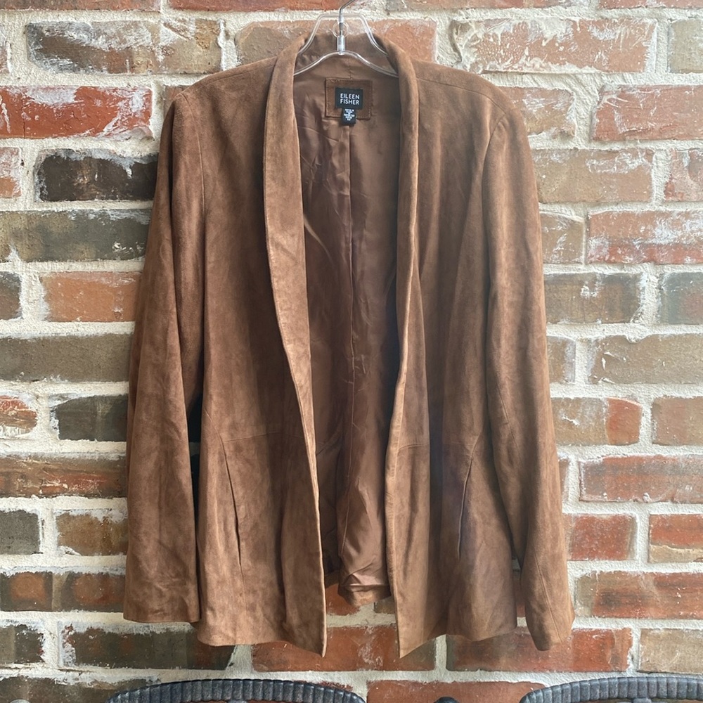 Eileen Fisher Goat Suede Leather Jacket